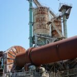 factory, iron pipe, chimney, retro, antique, steel tower, fuji city, japan, plant, ductile iron pipes, industrial, building, nature, pipe, old, fuji